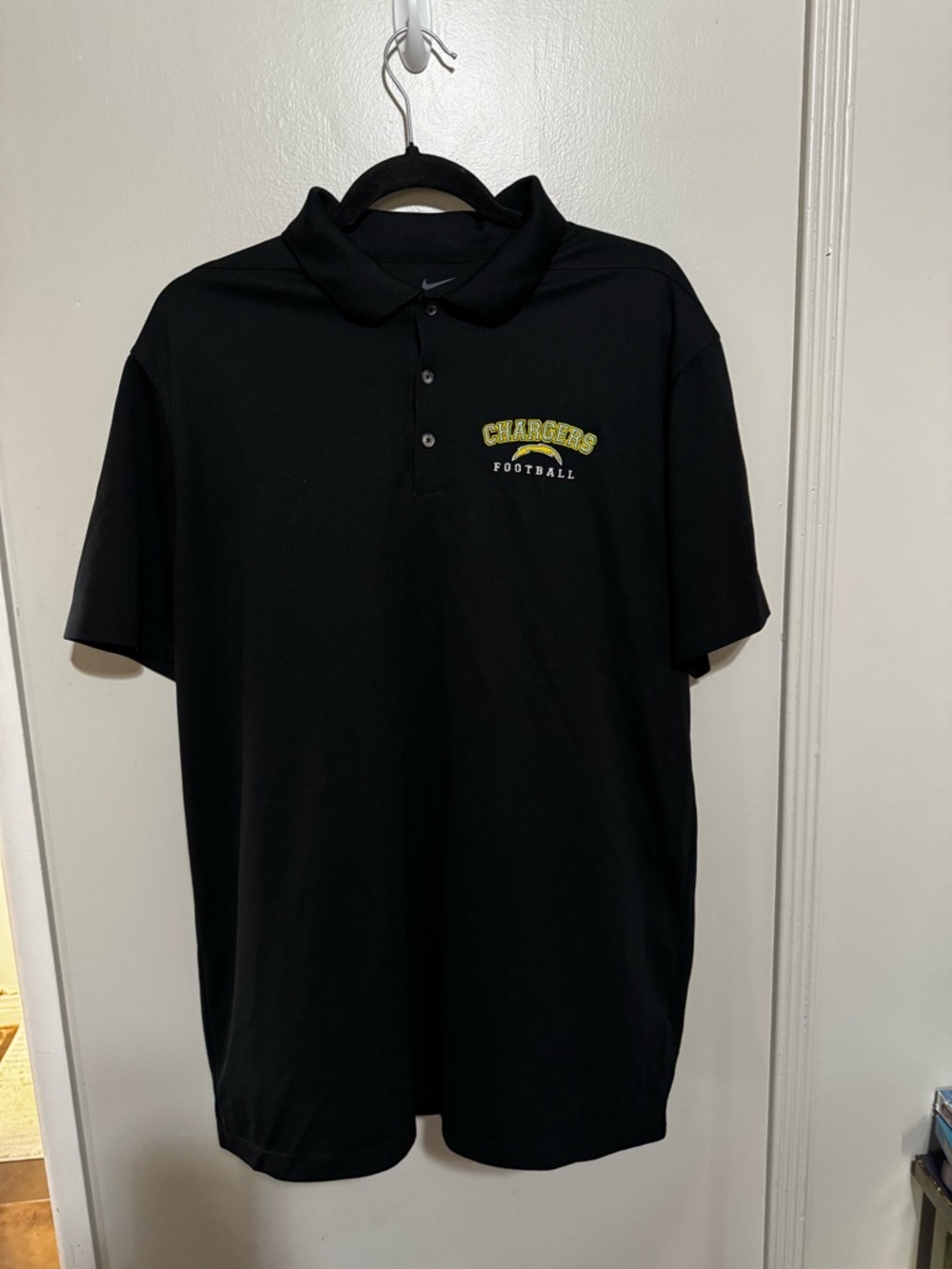 Nike Black Chargers Football Polo Shirt